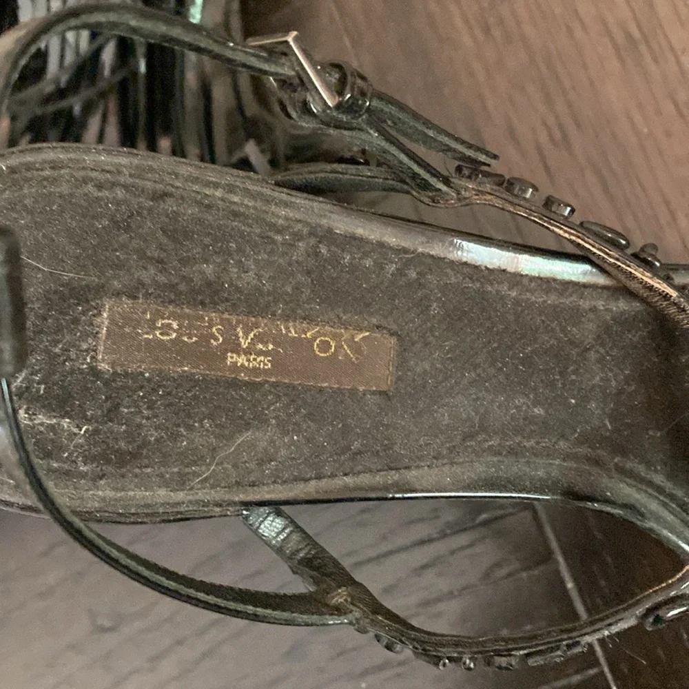 Louis Vuitton  Black Beaded Women's Sandals - Picture 10 of 11